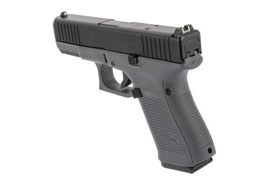 Glock 19 Gen5 MOS 9mm Pistol in Grey has Front Slide Serrations